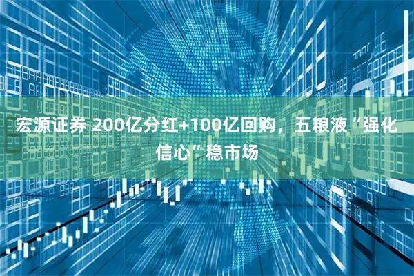 宏源证券 200亿分红+100亿回购，五粮液“强化信心”稳市场